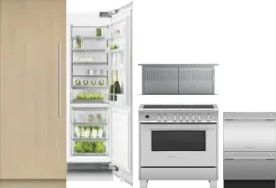 5 Piece Package Includes Refrigerator, Freezer, Range, Hood And Dishwasher